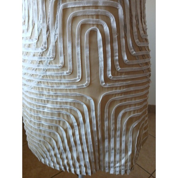 Obstinee By Ika Womens Blouse Tunic Tan Beige Textured Cap Sleeve‎ Size 4 Career - Picture 7 of 14